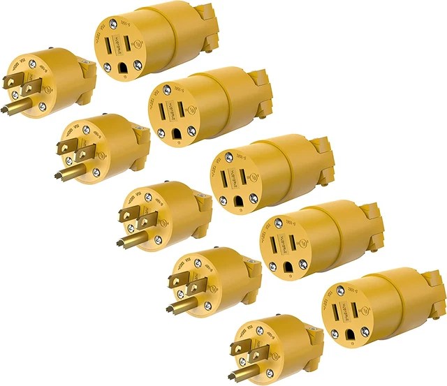 ELECTRICAL REPLACEMENT PLUG & Connector Set, Extension Cord Ends Male