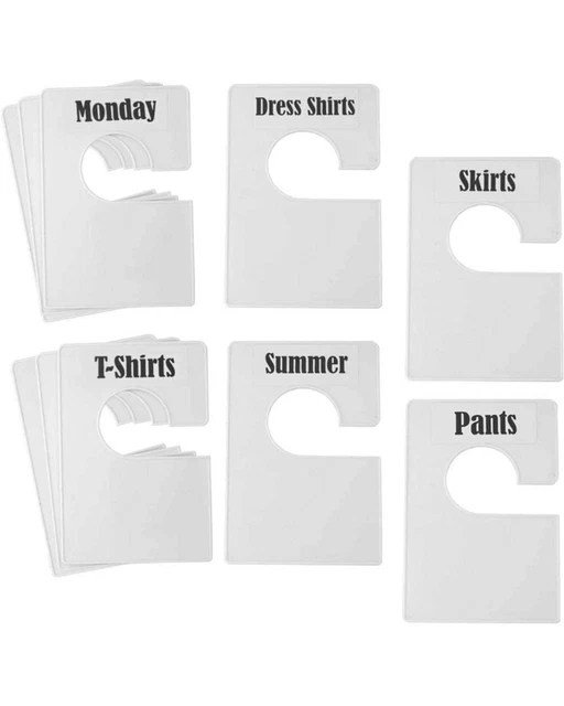 NEW BLANK CLOTHING Rack Divider Set 10 Reusable Dividers + 76 Labels