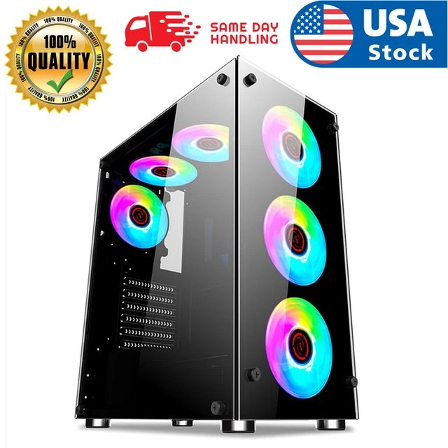 PC CASE GAMING Computer Case ATX/MATX/ITX Mid Tower Case, Seitenwand