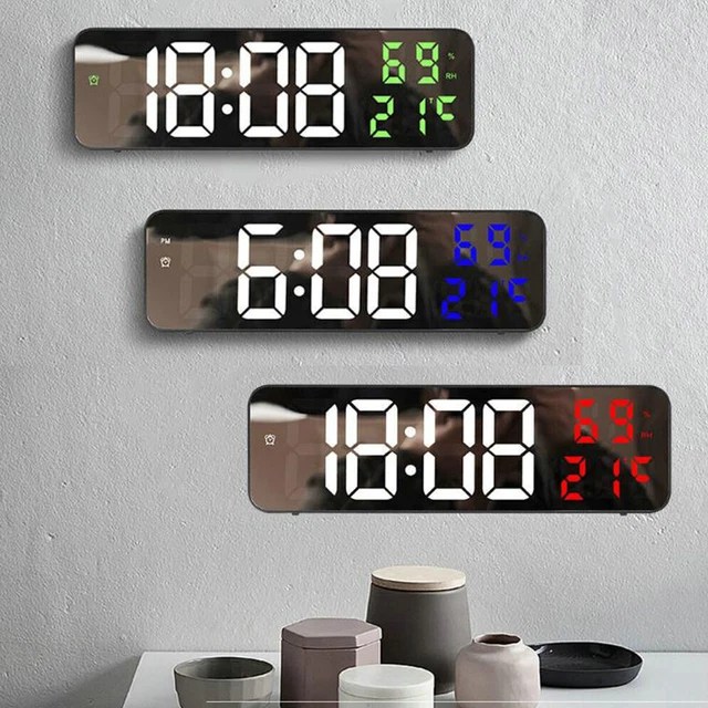 DISPLAY TIME TEMPERATURE Humidity Digital Alarm Digital Wall Clock