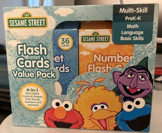 SESAME STREET FLASH Cards Value Pack, PreKK Math, Language and Basic