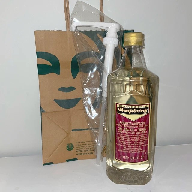 RARE! STARBUCKS RASPBERRY Syrup with Pump, 1 Liter, BB 11/2024, NOW