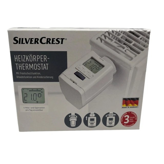 2X SILVERCREST PROGRAMMABLE Radiator Thermostat Heating Control NEW
