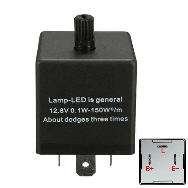 CF13 3PIN ADJUSTABLE LED Flasher Relay Turn Signal Indicator Light 6.