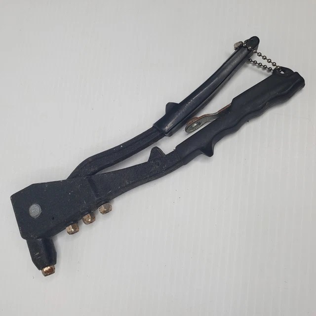VINTAGE HEAVY DUTY Riveter Pop Rivet Gun Made In USA Black Squeeze