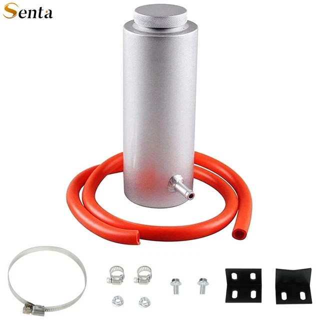 UNIVERSAL RADIATOR COOLANT Catch Tank Kit Overflow Reservoir Silver