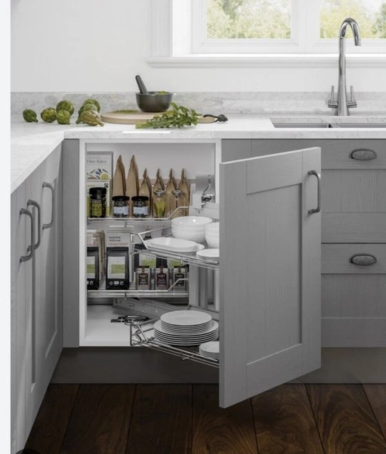 WREN GREY INFINITY Kitchen Magic Corner Base Unit Pullout Basket