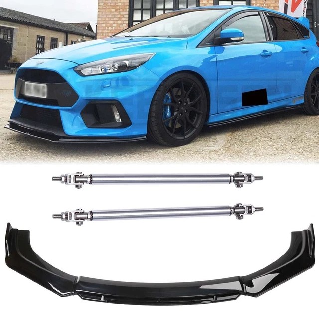 FRONT BUMPER LIP Spoiler Splitter Body Kit +Strut Rods For Ford Focus