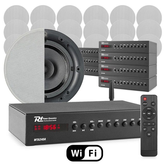 8ZONE MULTIROOM SMART WiFi Ceiling Speaker System with Bluetooth