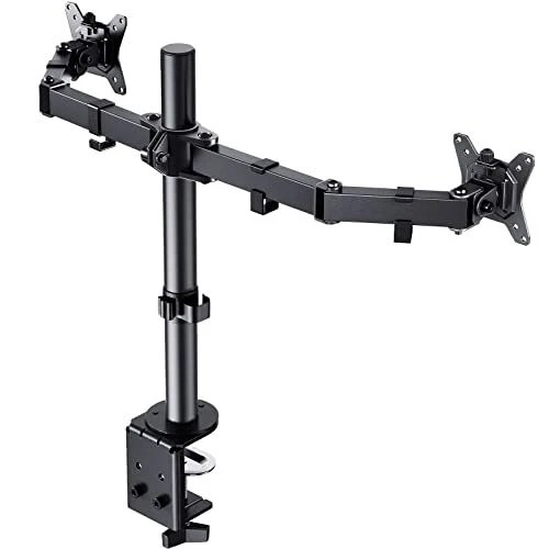 DUAL MONITOR MOUNT Stand Fully Adjustable Desk Clamp Arms Computer