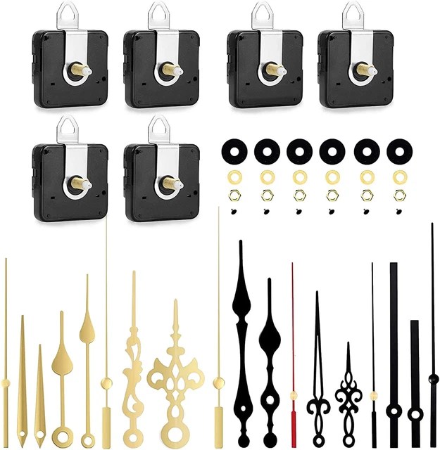 6PCS QUARTZ CLOCK Mechanism Kit, Wall Clock Mechanisms Mattery Powered