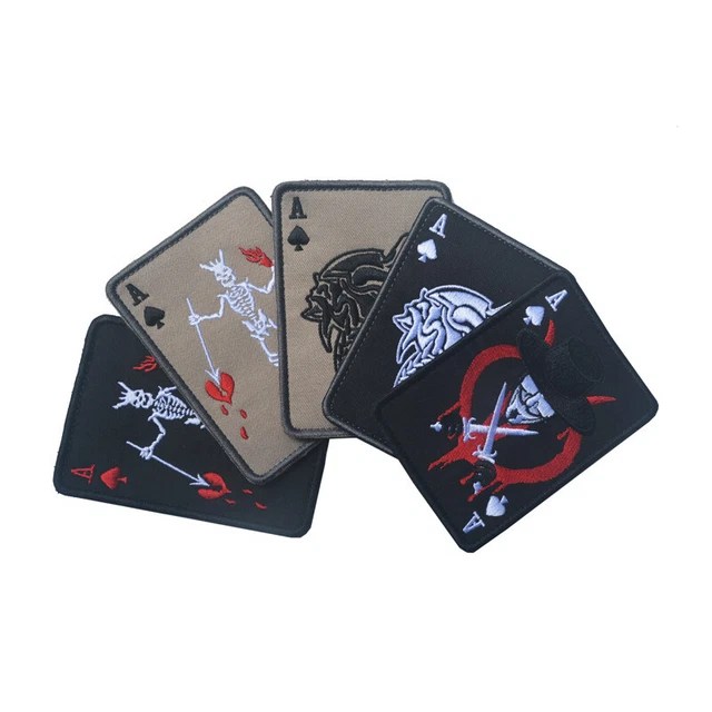 DEATH CARD ACE OF SPADE DEVGRU VIKING Embroidery Tactical Hook Loop