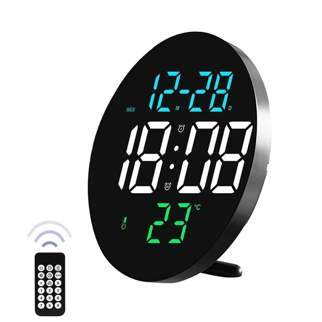 LED DIGITAL WALL Clock Large Screen Temperature Date Day Display