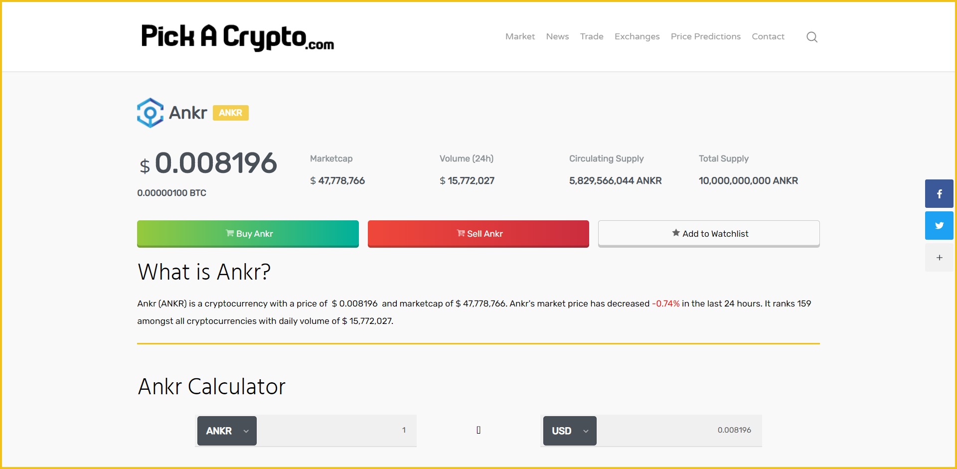 Crypto Market Cap Prediction Calculator / Crypto Price Prediction