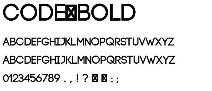 Code Bold Font Basic Sans Serif