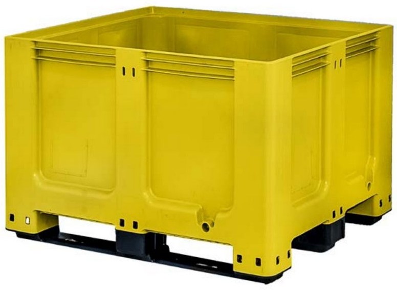 610 LITRE BULK BOX CONTAINER REF BC1210S 3R Yellow