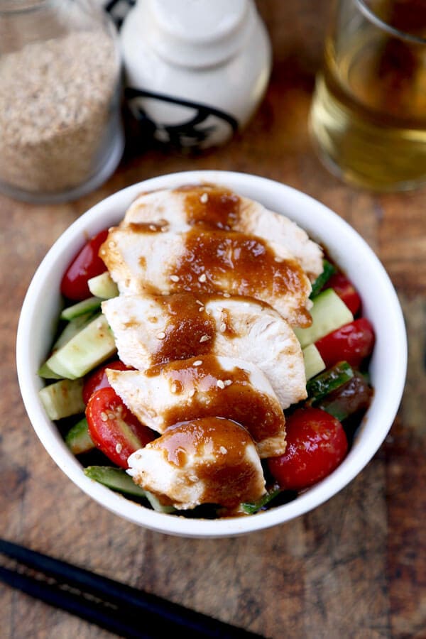 Poached Chicken Breast with Sesame Sauce Pickled Plum Food And Drinks