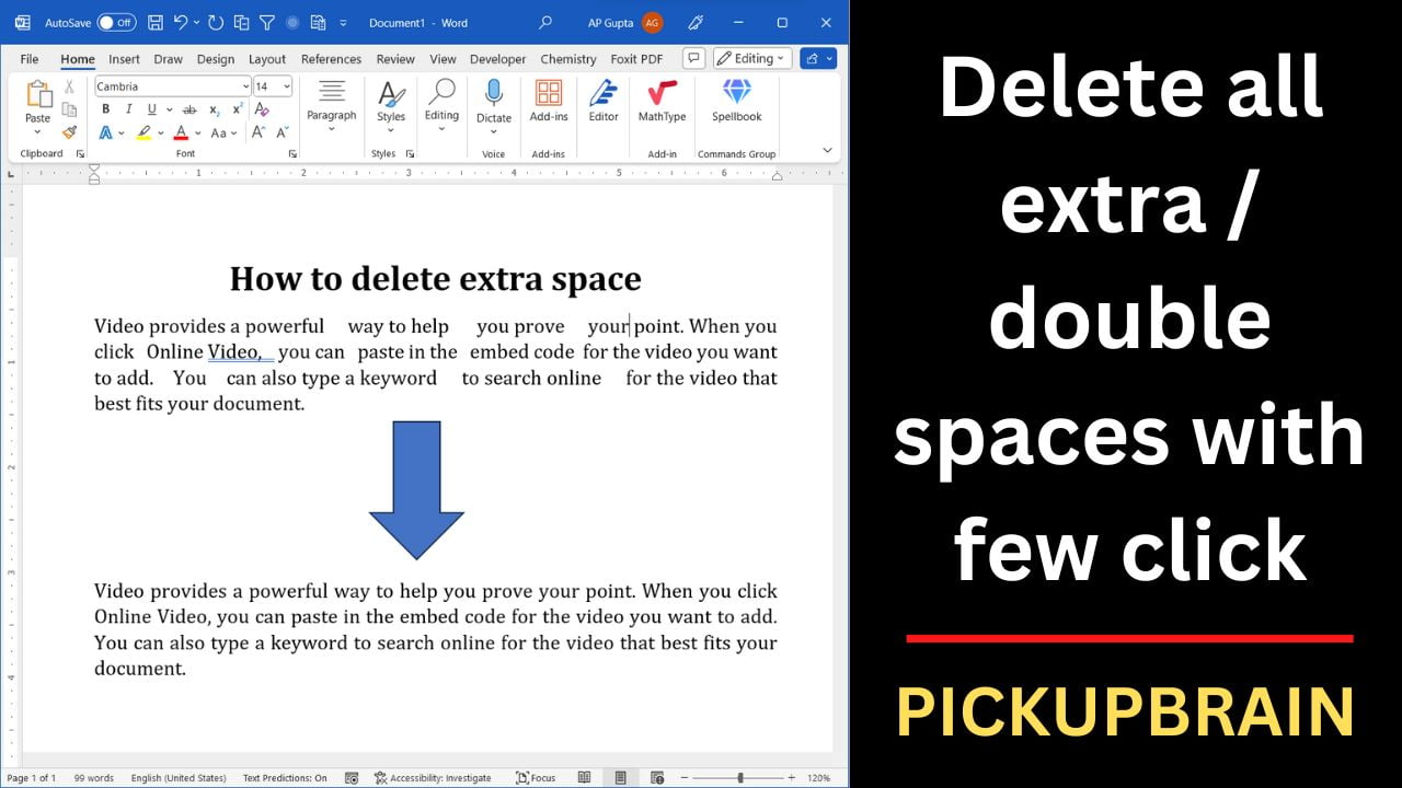 [Shortcut] Remove all double spaces / extra spaces in Ms Word