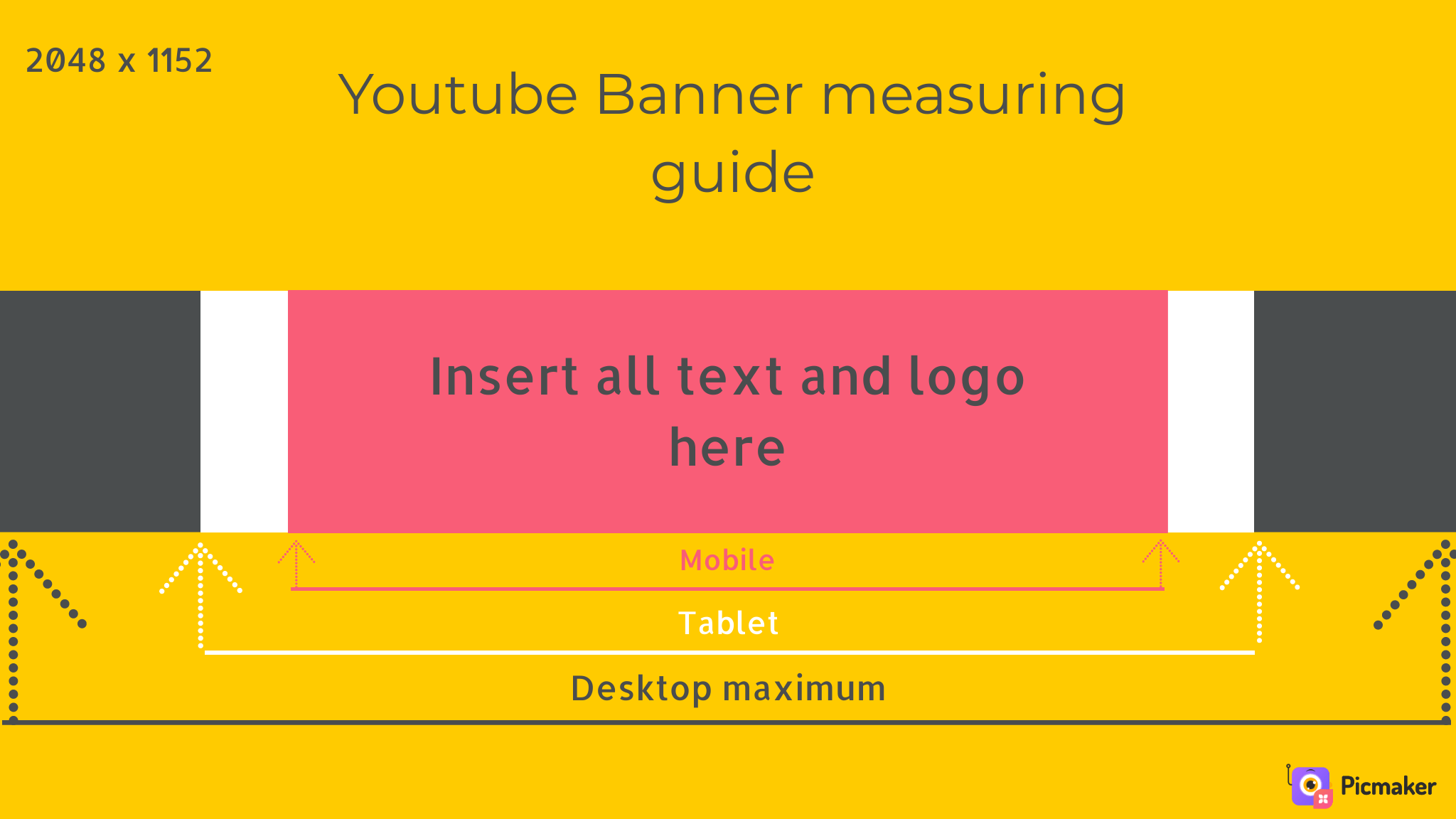 Banner youtube 2048x1152 banner maker level up your youtube channel with some amazing channel art and video thumbnails use our banner maker to create background wallpapers in youtube banner maker featuring an anubis graphic. How To Design A 2048 X 1152 Pixels Youtube Banner Picmaker Blog