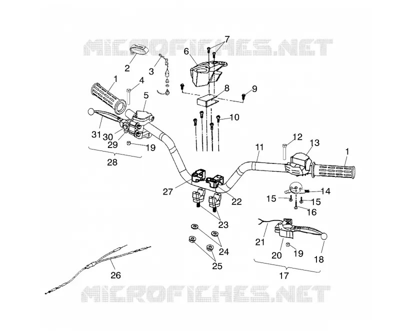 GUIDON A03KA09CA/CB (4983138313B11) pour Polaris PREDATOR 90 de 2003