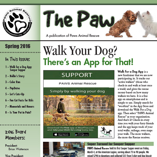 thepaw_spring2016 Paws Animal Rescue, Pierre SD