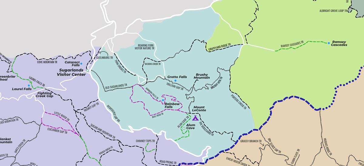 Mt Leconte Trail Map Smoky Mountain Hiking Trails by Location A Useful Hiking Guide