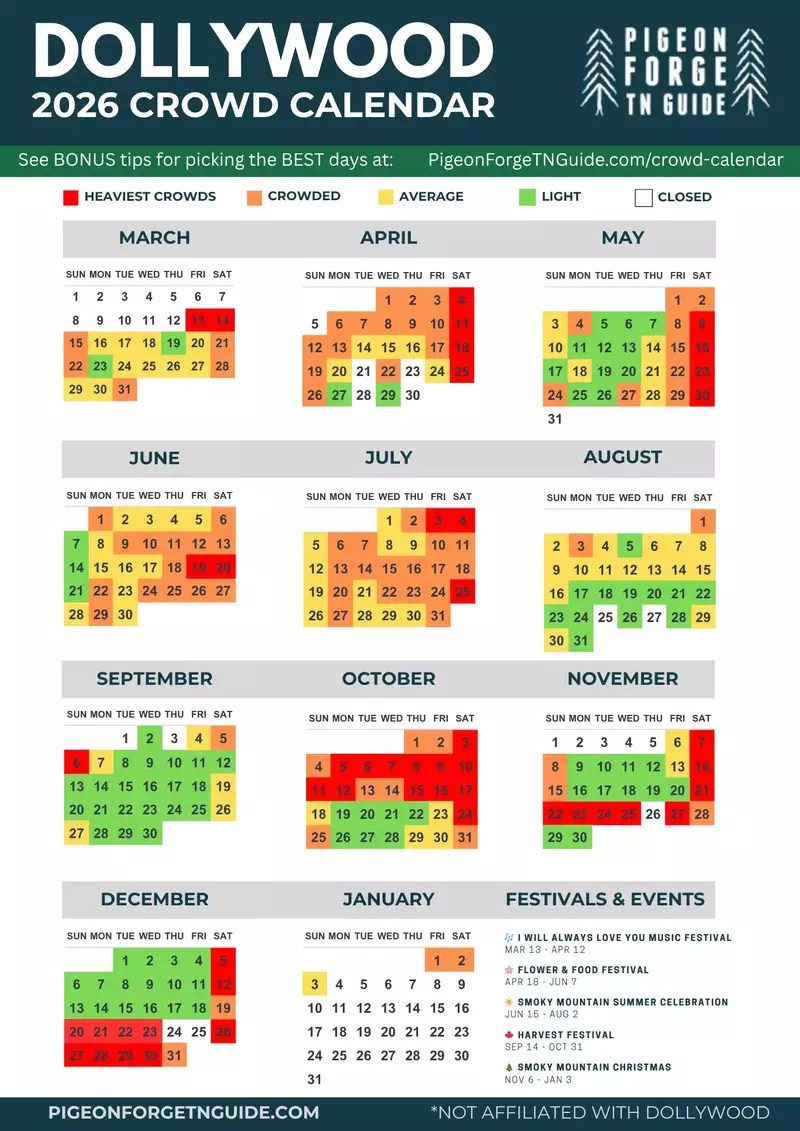 Dollywood Crowd Calendar 2026(04)
