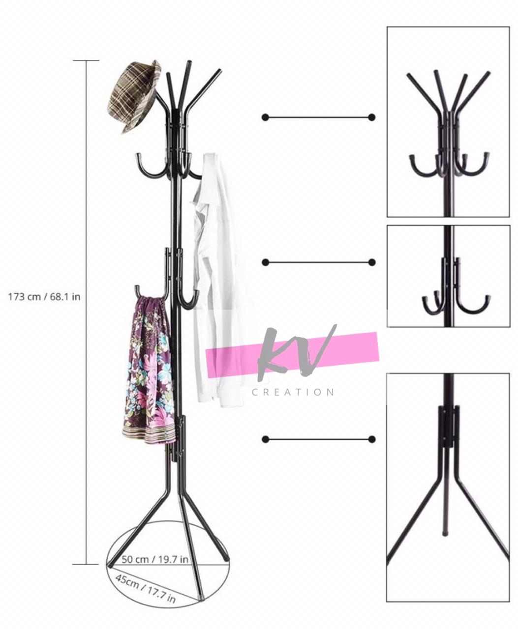 Buy Black Coat Stand Entryway & Bedroom Furniture Pikify