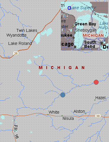 Map Of West Branch Michigan Map For Otter River - West Branch, Michigan, White Water, Pike Lake Road To Hazel Swamp Road