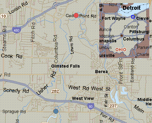 Map Of Rocky River Ohio Map for Rocky River West Branch, Ohio, white water, Sprague to Cedar