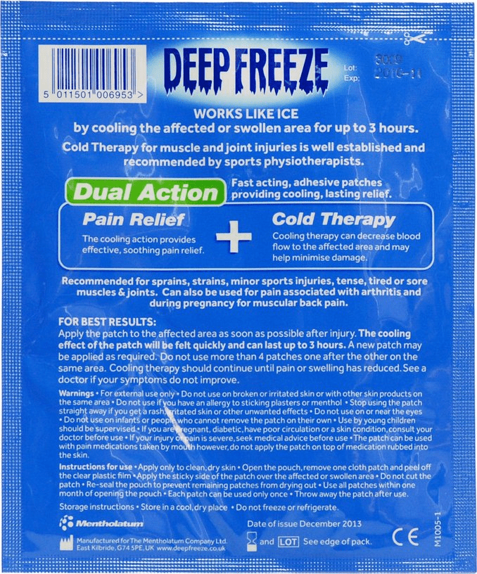 Deep Freeze Pain Relief Cold Patch 1 Patch PillSorted
