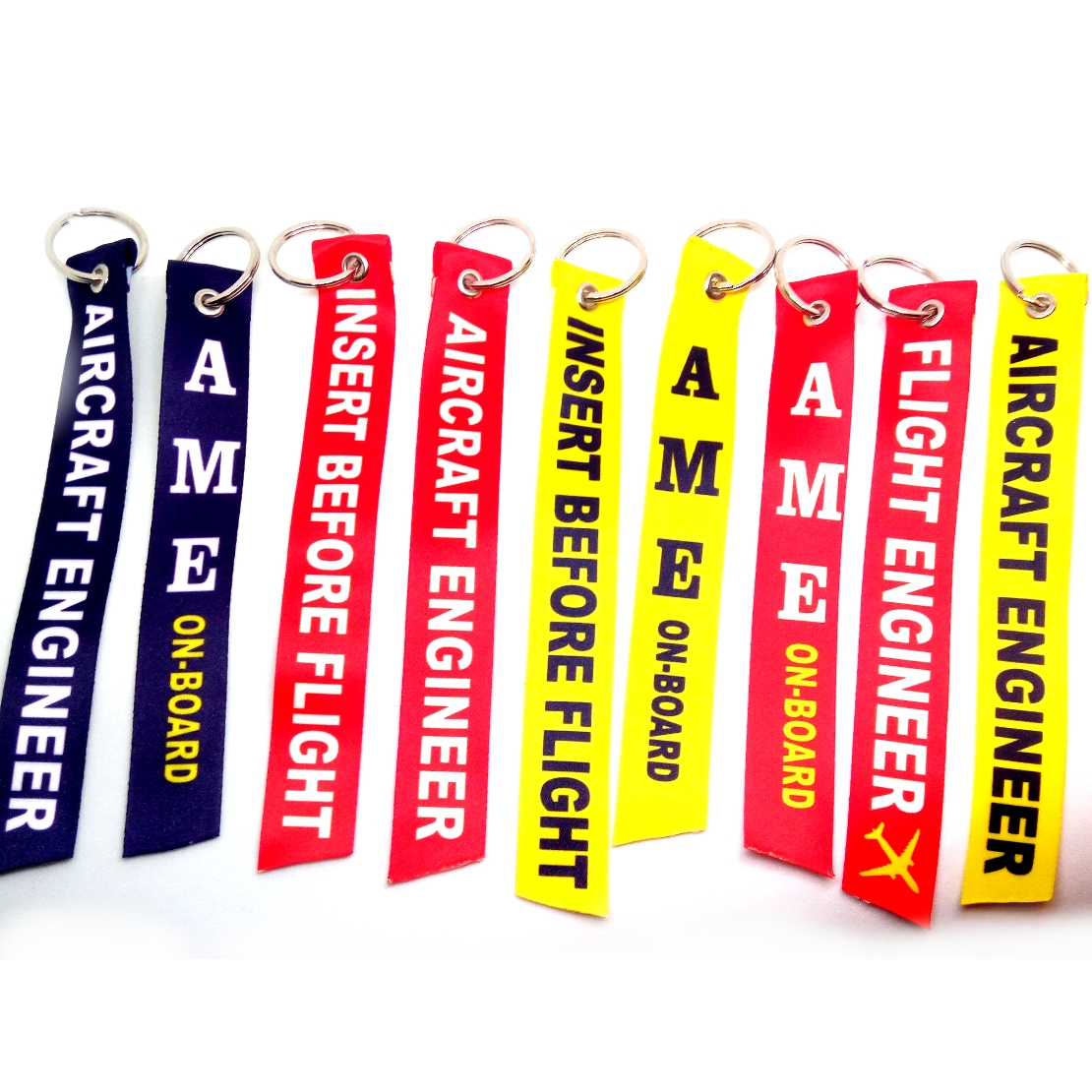 Aircraft engineer red 25 mm aviation bag tag keychain Pilot