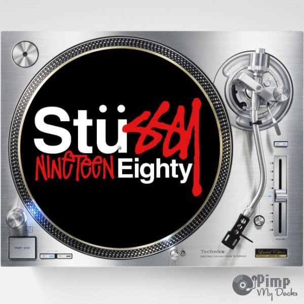 Stussy 1980 12" Slipmats x 2 (Black/Red) • Pimp My Decks