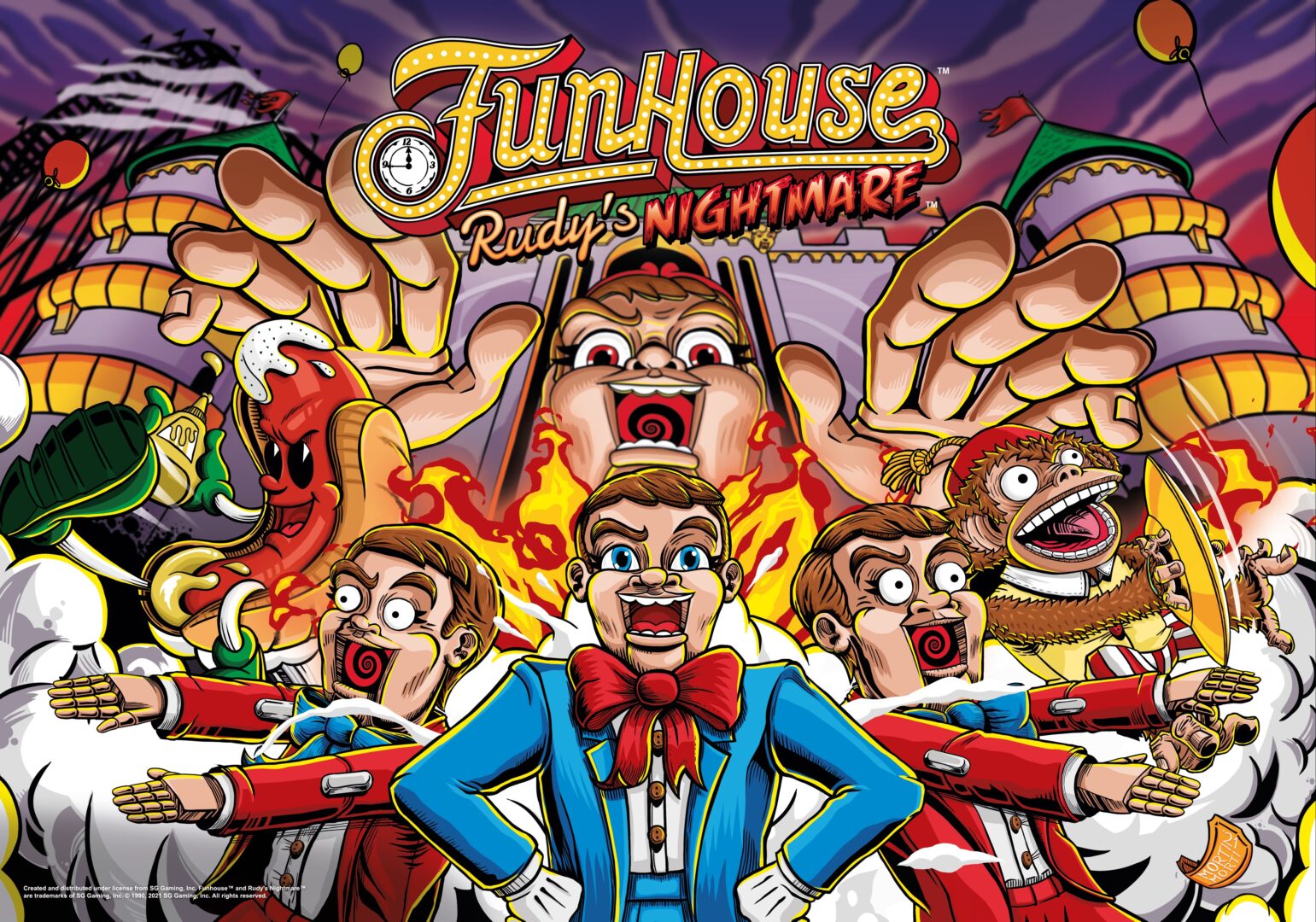 Funhouse 2.0 Backglass Pinball Remakes Fun House Rudy's Nightmare Pinball