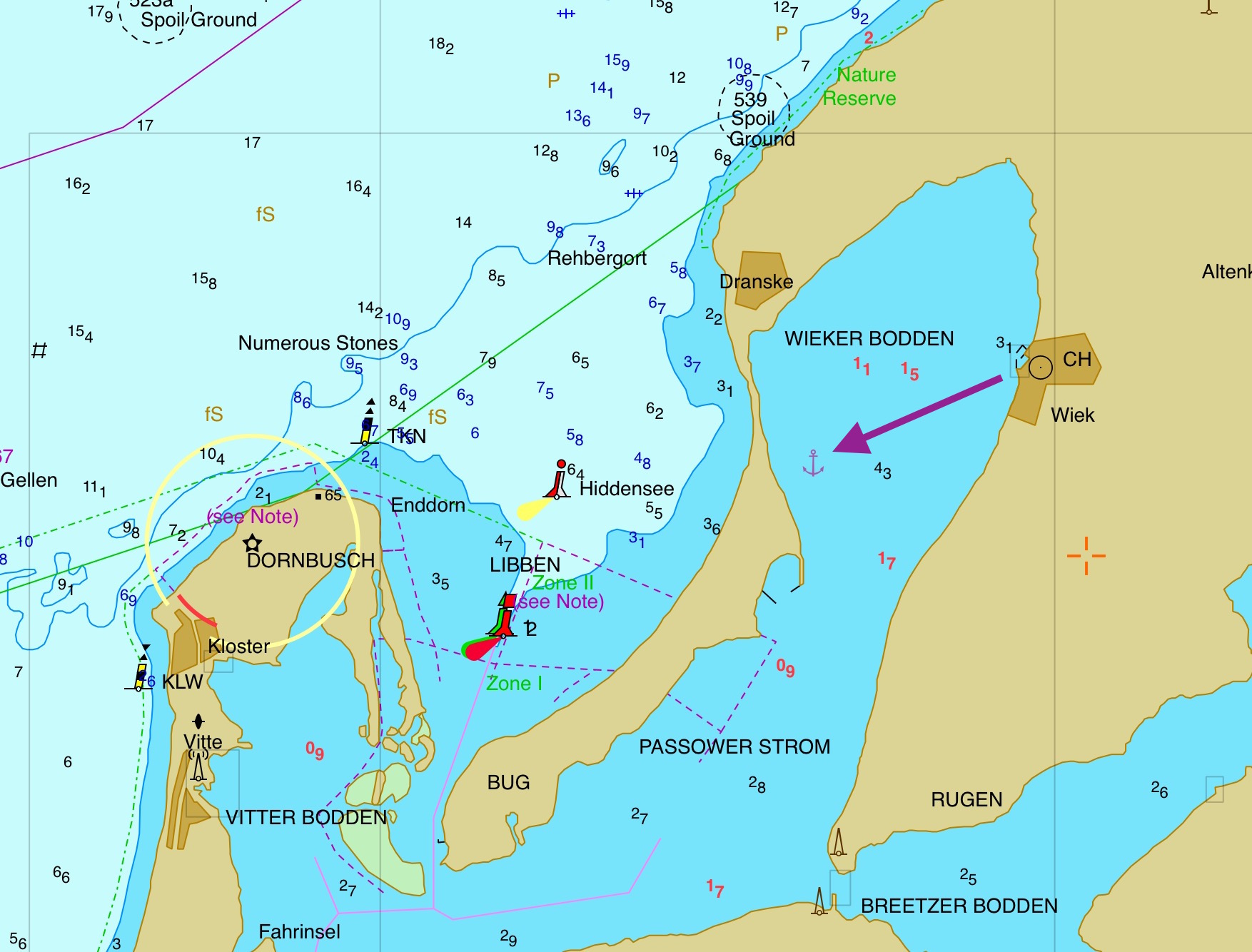 Ostsee Bodden Karte Ankern im Wieker Bodden P I N C O Y A Blog