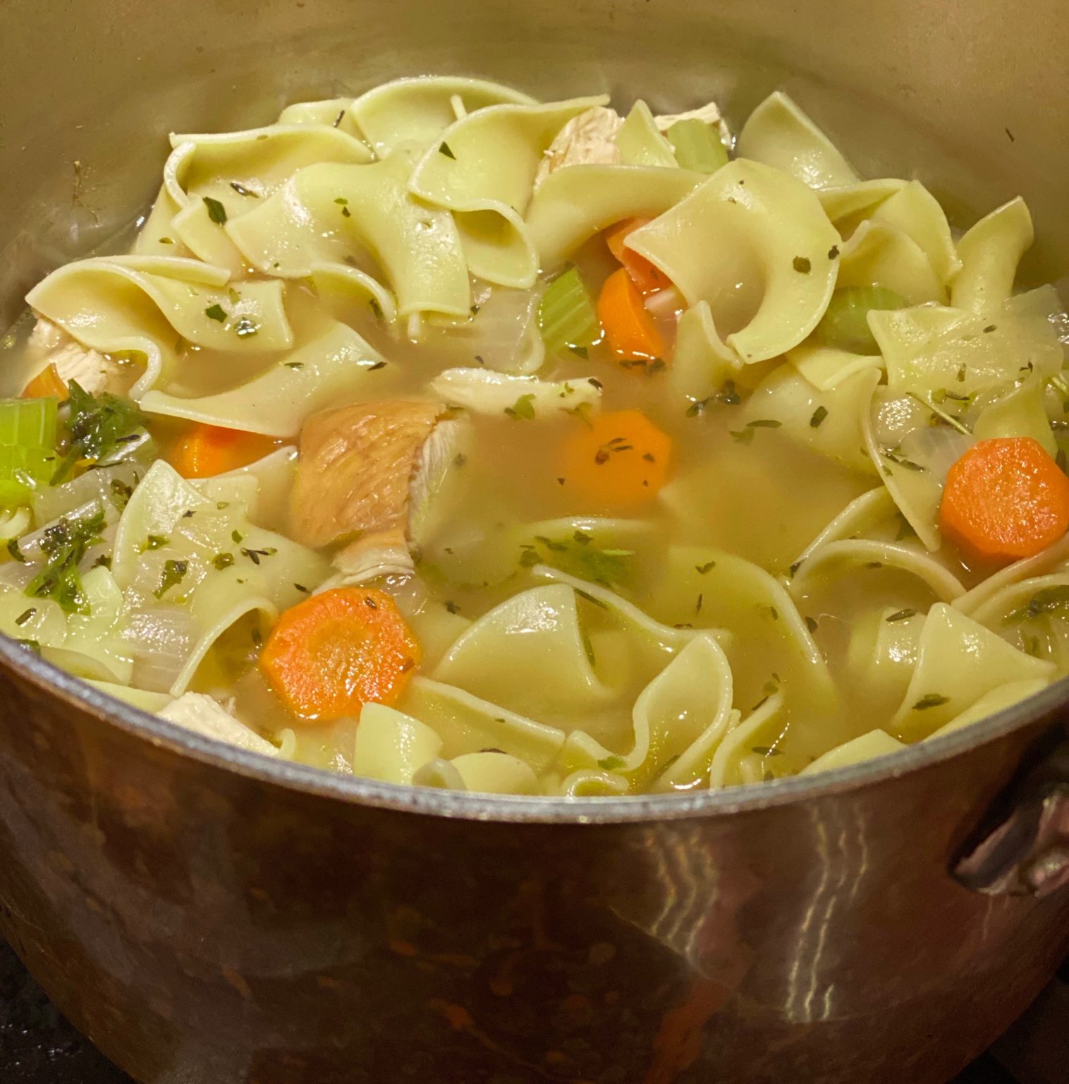 The Dowager's Restorative Broth Chicken Noodle Soup with Homemade