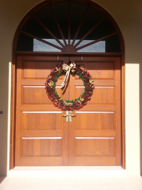 Split Christmas Wreath Christmas Wreath split for use on Double Entry Doors