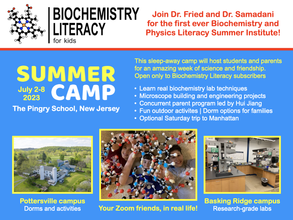 Summer 2023 Biochemistry Camp Pingry School Summer 2023 Biochemistry Camp Pingry School