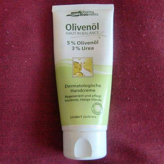 Test Handpflege medipharma cosmetics Olivenöl Dermatologische Handcreme (mit 5 Olivenöl & 3