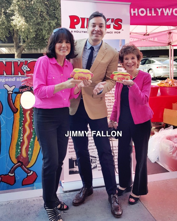 Where celebrities go for hot dogs Pink's Hollywood. Walls of star photos.