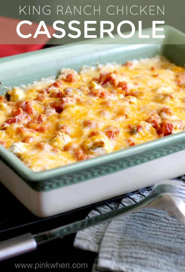 Easy Homemade King Ranch Chicken Casserole PinkWhen