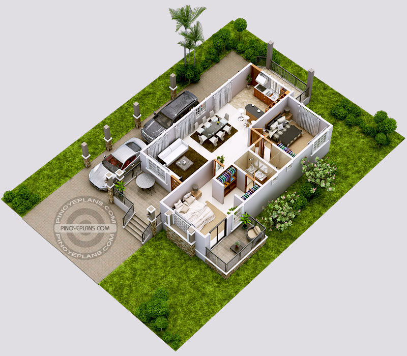 Luxury 2Bedroom Elevated House Design Pinoy ePlans