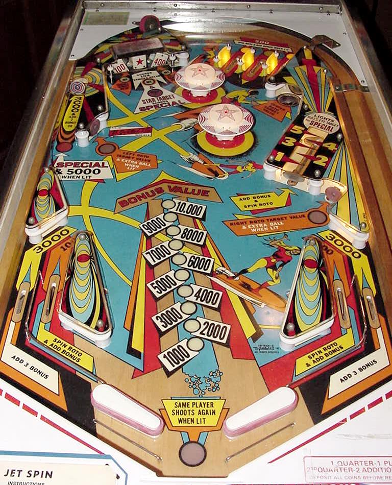 PINBALL Restoring a Gottlieb Jet Spin Jetspin pinball playfield from 1977