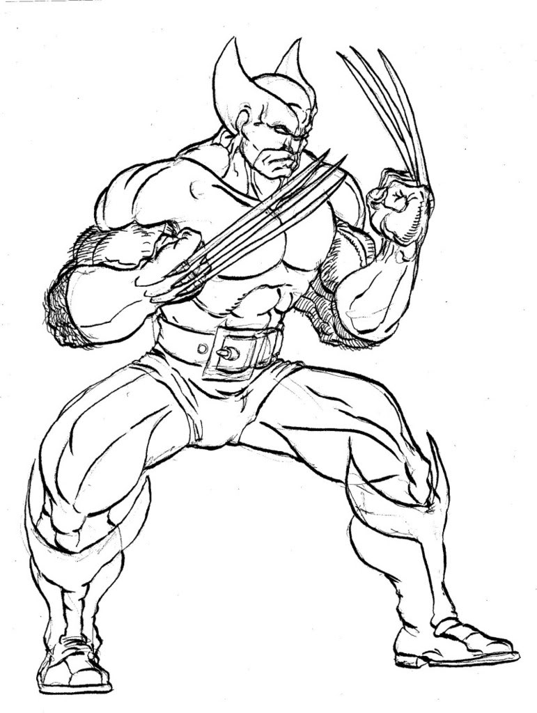 Wolverine para colorear, pintar e imprimir