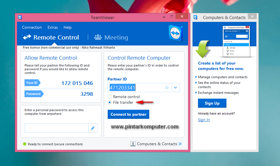 Cara Transfer File Menggunakan Aplikasi TeamViewer