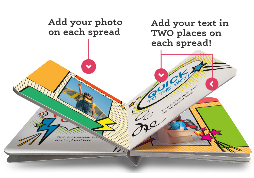 Comic Board Book Child's Superhero Book Personalized Board Books