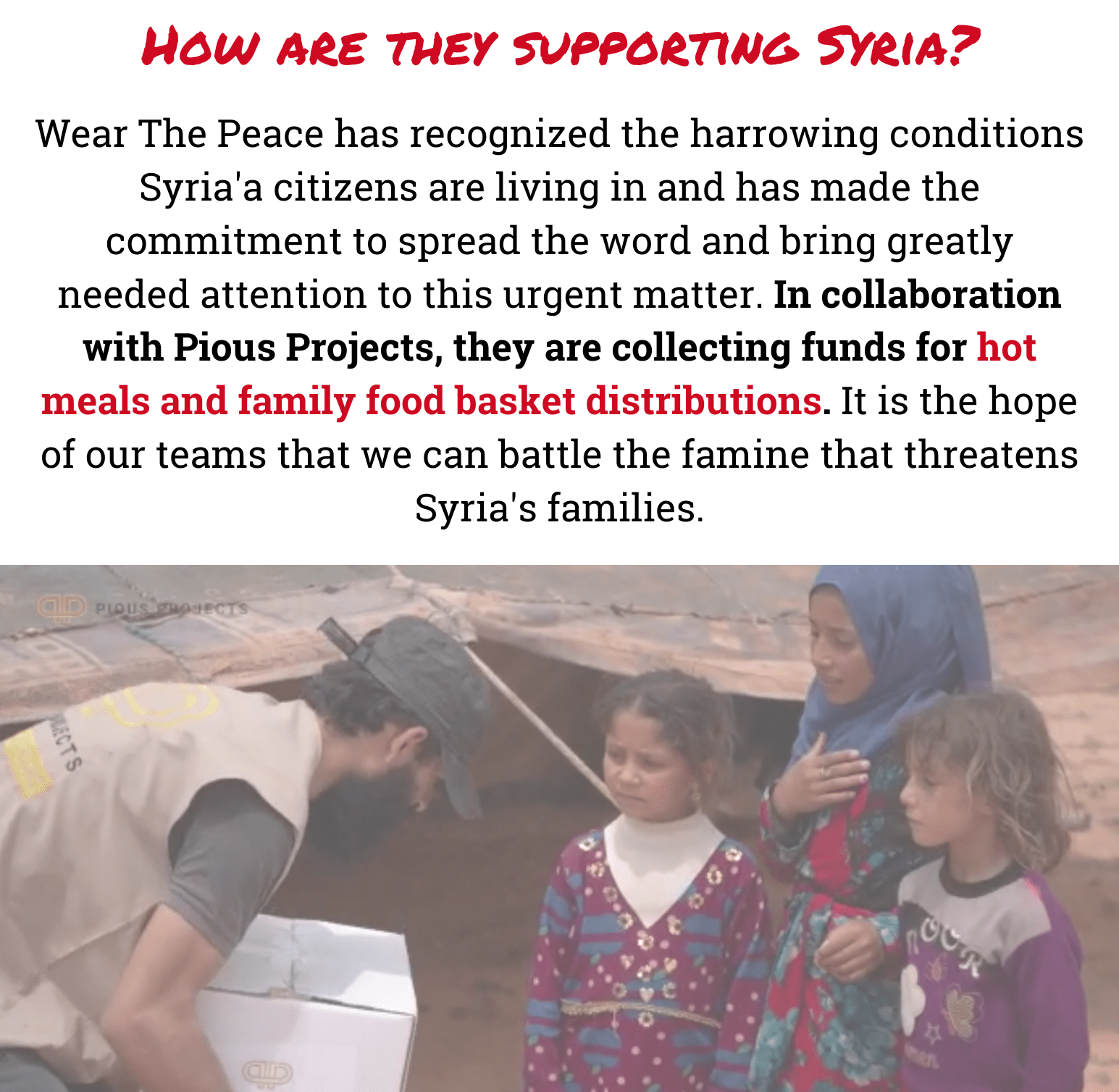 Wear the Peace for Syria Pious Projects of America