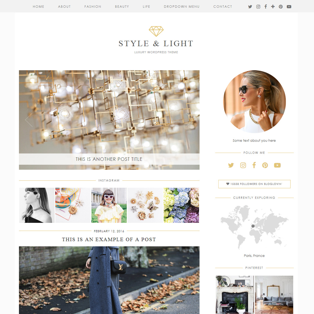 Style & Light A Luxury WordPress Theme by pipdig