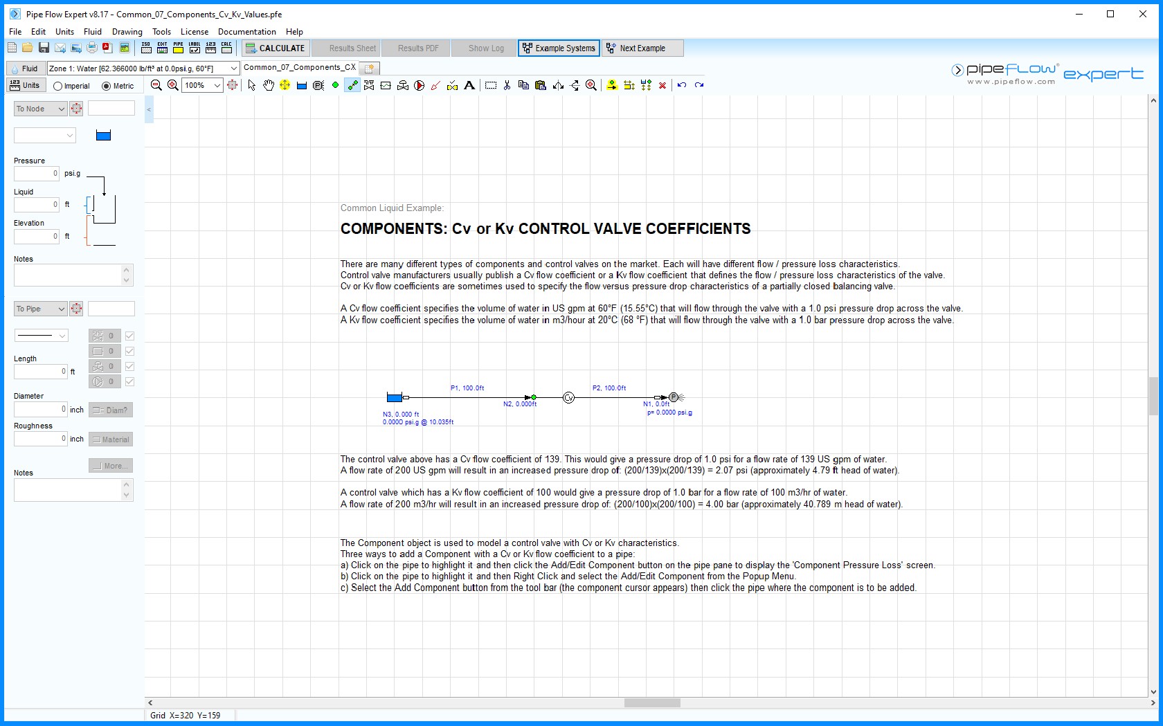 Common 07 Cv or Kv Control Valve Coefficients