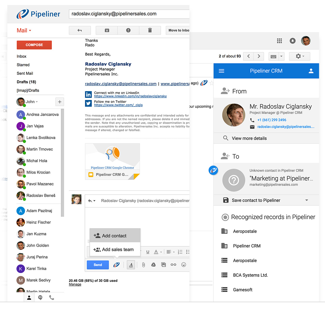 Chrome Extension Gmail Inbox App Pipeliner CRM